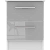 Ready Assembled 2 U Trent 2 Drawer Bedside Cabinet (Ready Assembled) in Mid Grey