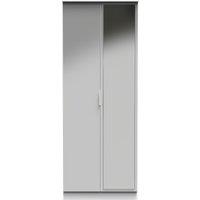 Ready Assembled 2 U Dover Tall 2 Door Mirrored Wardrobe (Ready Assembled) in Mid Grey