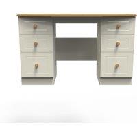 Ready Assembled 2 U Lancaster 6 Drawer Kneehole Desk (Ready Assembled) in Cream