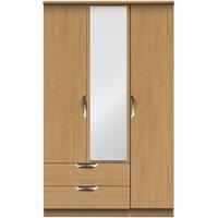Ready Assembled 2 U Holborn Triple 2 Drawer Mirrored Wardrobe (Ready Assembled) in Brown