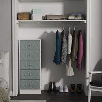 Ready Assembled 2 U Memphis 5 Drawer Tall Bedside (Ready Assembled) in Duck Egg Blue