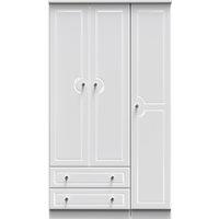 Ready Assembled 2 U Stratford Triple 2 Drawer Wardrobe (Ready Assembled) in White