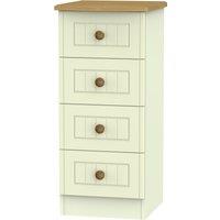 Ready Assembled 2 U Lancaster 4 Drawer Tall Bedside (Ready Assembled) in Cream