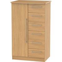 Ready Assembled 2 U Carlton 1 Door 5 Drawer Childrens Wardrobe (Ready Assembled) in Natural