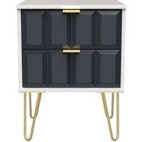 Ready Assembled 2 U Metro 2 Drawer Bedside Cabinet (Ready Assembled) in Dark Blue