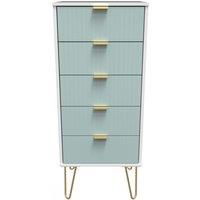 Ready Assembled 2 U Bexley 5 Drawer Tall Bedside (Ready Assembled) in Duck Egg Blue