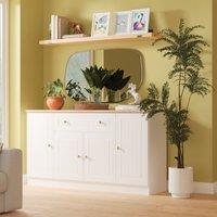Ready Assembled 2 U Cambridge 4 Door 1 Drawer Wide Unit (Ready Assembled) in White