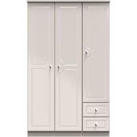 Ready Assembled 2 U Stratford Triple Plain + Drawer Wardrobe (Ready Assembled) in Taupe