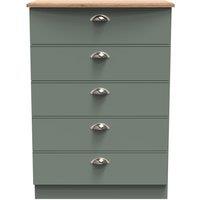 Ready Assembled 2 U Albert 5 Drawer Chest (Ready Assembled) in Pale Green