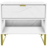 Ready Assembled 2 U Tamworth 1 Drawer 1 Open Bedside (Ready Assembled) in Off-White