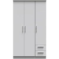 Ready Assembled 2 U Windsor Tall Triple Plain + Drawer Wardrobe (Ready Assembled) in Mid Grey