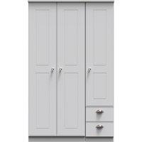 Ready Assembled 2 U Albert Tall Triple Plain + Drawer Wardrobe (Ready Assembled) in Grey