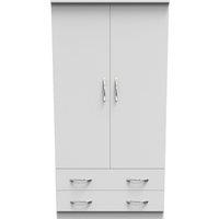 Ready Assembled 2 U Hampshire Wide 2 Drawer Wardrobe (Ready Assembled) in White