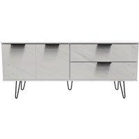 Ready Assembled 2 U Fuji 2 Drawer 2 Door Wide Sideboard (Ready Assembled) in Off-White