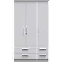 Ready Assembled 2 U Windsor Tall Triple 2 Drawer + Drawer Wardrobe (Ready Assembled) in Mid Grey