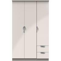 Ready Assembled 2 U Holborn Triple Plain + Drawer Wardrobe (Ready Assembled) in Taupe