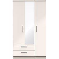 Ready Assembled 2 U Windsor Triple Mirror Wardrobe with 2 Drawers (Ready Assembled) in Taupe