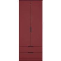 Ready Assembled 2 U Fuji 2 Door 2 Drawer Wardrobe (Ready Assembled) in Dark Red