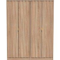 Ready Assembled 2 U Dallas Quad Wardrobe (Ready Assembled) in Light Oak