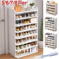 VOGREX Shoes Storage Rack Standing Shelf Self Organiser Shelves Unit Footwear Cabinet in White
