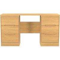 Ready Assembled 2 U Bristol 6 Drawer Kneehole Desk (Ready Assembled) in Natural