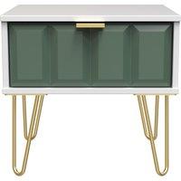 Ready Assembled 2 U Metro 1 Drawer Bedside (Ready Assembled) in Green