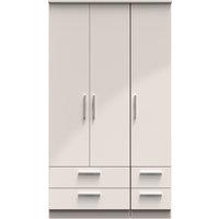 Ready Assembled 2 U Windsor Tall Triple 2 Drawer + Drawer Wardrobe (Ready Assembled) in Taupe