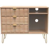 Ready Assembled 2 U Metro 3 Drawer TV Unit (Ready Assembled) in Light Oak