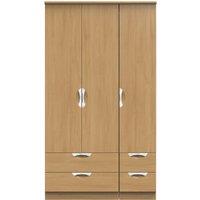 Ready Assembled 2 U Holborn Tall Triple 2 Drawer + Drawer Wardrobe (Ready Assembled) in Brown
