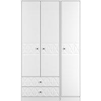 Ready Assembled 2 U Memphis Triple Wardrobe with 2 Drawers (Ready Assembled) in White