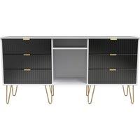 Ready Assembled 2 U Bexley 6 Drawer Sideboard (Ready Assembled) in True Black