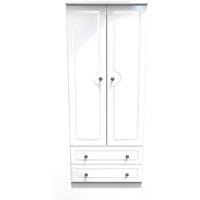 Ready Assembled 2 U Stirling 2 Door 2 Drawer Wardrobe (Ready Assembled) in White