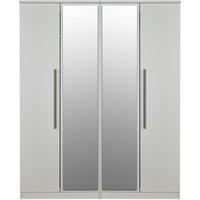 Ready Assembled 2 U Carlton Quad Twin Mirror Wardrobe (Ready Assembled) in Grey
