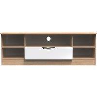 Ready Assembled 2 U Holborn Wide 1 Drawer TV & Media Unit (Ready Assembled) in White