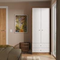 Ready Assembled 2 U Memphis 2 Door 2 Drawer Wardrobe (Ready Assembled) in Dark Brown