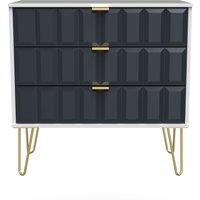 Ready Assembled 2 U Metro 3 Drawer Chest (Ready Assembled) in Dark Blue