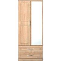 Ready Assembled 2 U Oxford 2 Door 2 Drawer Mirrored Wardrobe (Ready Assembled) in Natural