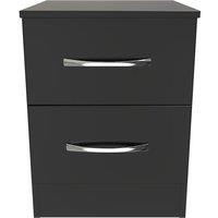 Ready Assembled 2 U Hampshire 2 Drawer Bedside Cabinet (Ready Assembled) in Black