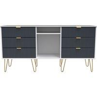 Ready Assembled 2 U Bexley 6 Drawer Sideboard (Ready Assembled) in Dark Blue
