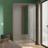 Ready Assembled 2 U Lucca Triple Mirror Wardrobe with 2 Drawers (Ready Assembled) in Grey