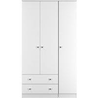 Ready Assembled 2 U Newlyn Triple Wardrobe with 2 Drawers (Ready Assembled) in White