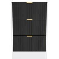 Ready Assembled 2 U Denver 3 Drawer Bedside Cabinet (Ready Assembled) in Black