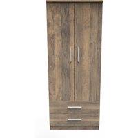 Ready Assembled 2 U Trent 2 Door 2 Drawer Wardrobe (Ready Assembled) in Dark Brown