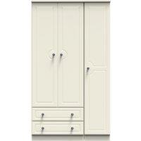 Ready Assembled 2 U Stirling Triple Wardrobe with 2 Drawers (Ready Assembled) in Cream