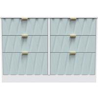 Ready Assembled 2 U Washington 6 Drawer Wide Chest (Ready Assembled) in Duck Egg Blue
