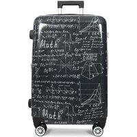House of Leather Four Wheel Suitcase Hard Shell Lightweight Luggage Maths Print Medium