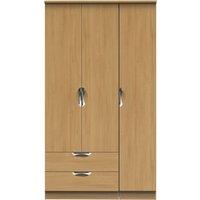 Ready Assembled 2 U Holborn Triple Wardrobe with 2 Drawers (Ready Assembled) in Brown