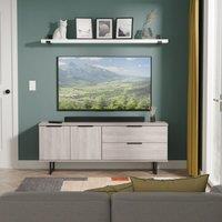 Ready Assembled 2 U Fuji 2 Drawer 2 Door Wide Sideboard (Ready Assembled) in Light Grey