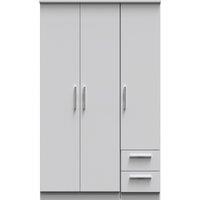 Ready Assembled 2 U Windsor Triple Plain + Drawer Wardrobe (Ready Assembled) in Mid Grey