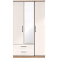 Ready Assembled 2 U Windsor Triple Mirror Wardrobe with 2 Drawers (Ready Assembled) in Beige